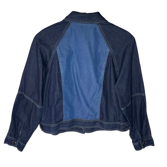 CABI Women’s Composition Mixed Denim Button Front Jacket size large - Picture 6 of 6